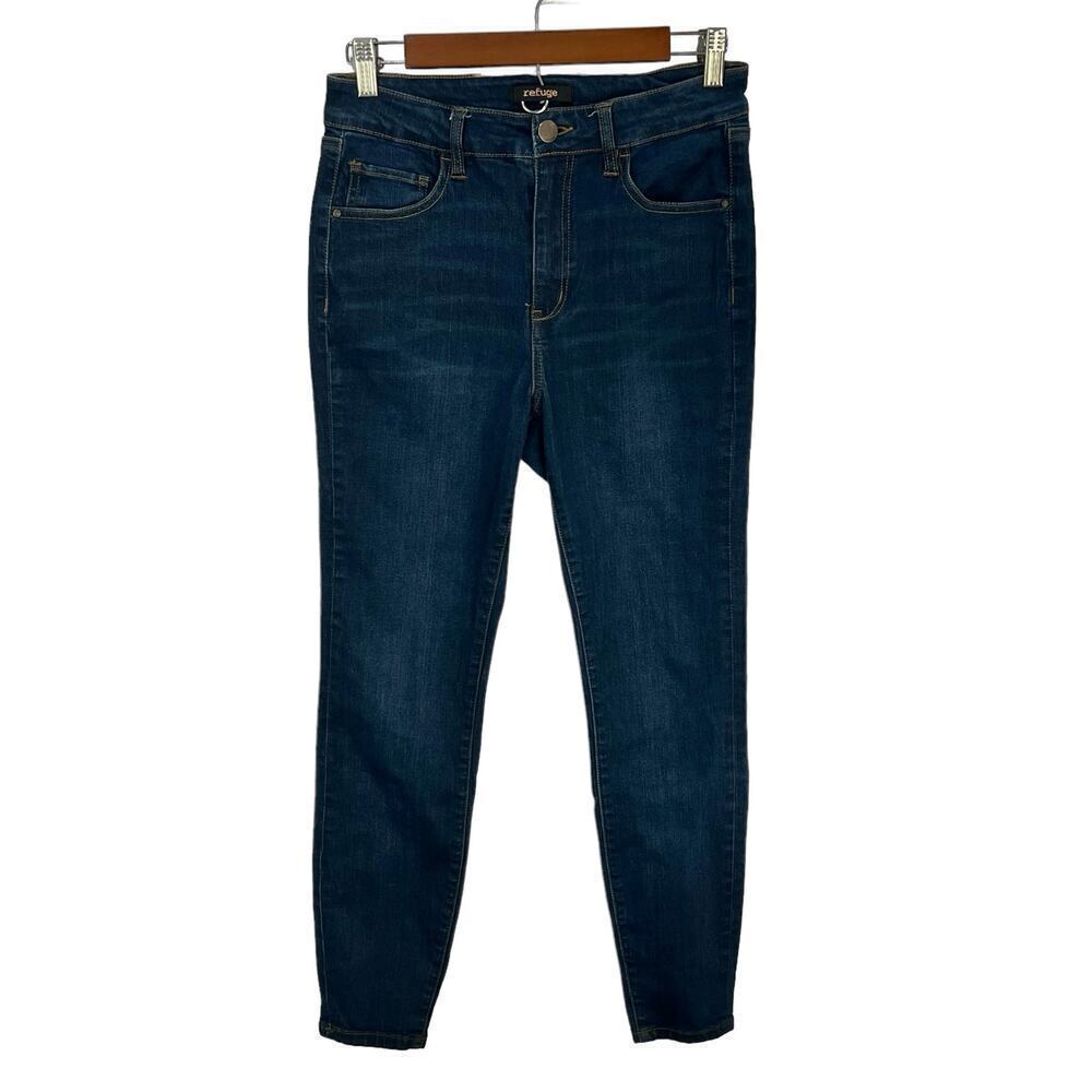REFUGE DARK WASH HIGH RISE STRETCH CLASSIC SKINNY JEANS WOMEN'S SIZE‎ 8